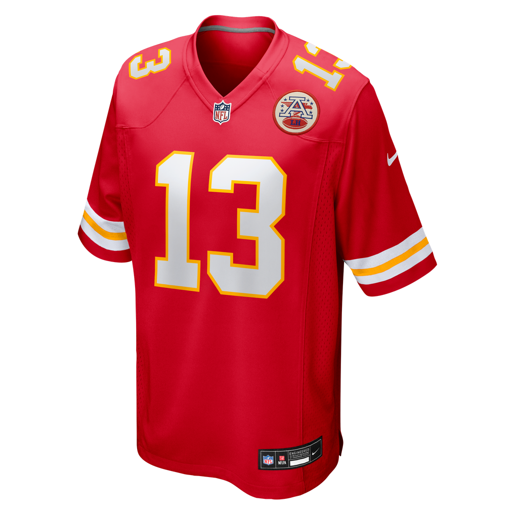 Men's Kansas City Chiefs Nazeeh Johnson Nike Red Game Player Jersey - Image 3