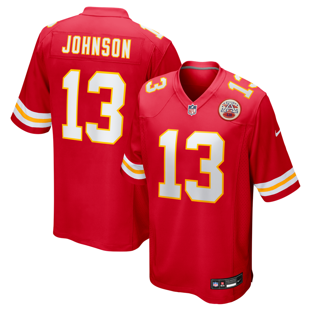 Men's Kansas City Chiefs Nazeeh Johnson Nike Red Game Player Jersey - Image 1