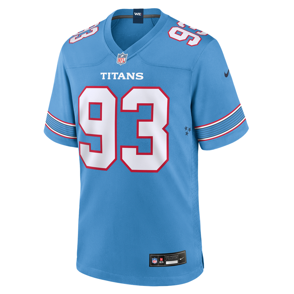 Men's Tennessee Titans Nazir Stackhouse Nike Light Blue Team Game Jersey - Image 3