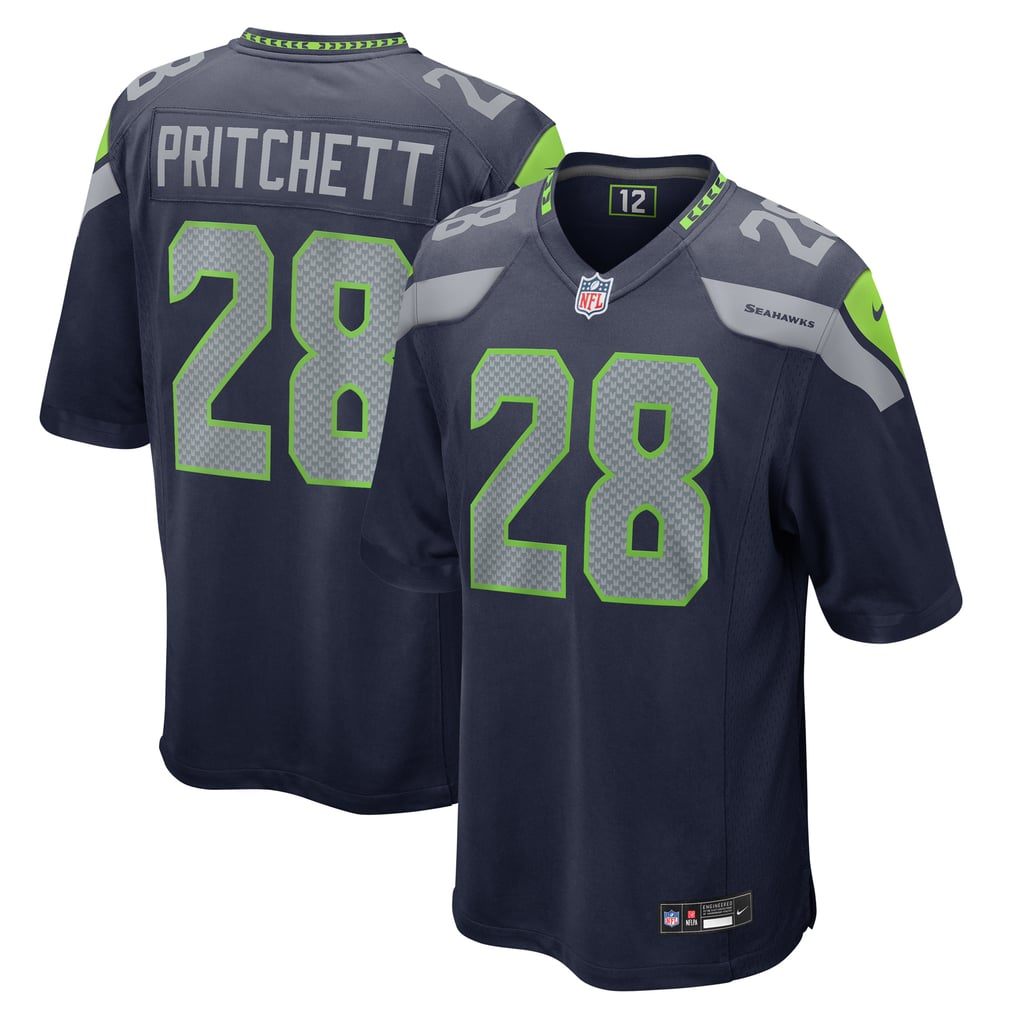 Men's Seattle Seahawks Nehemiah Pritchett Nike  College Navy  Game Jersey - Image 1