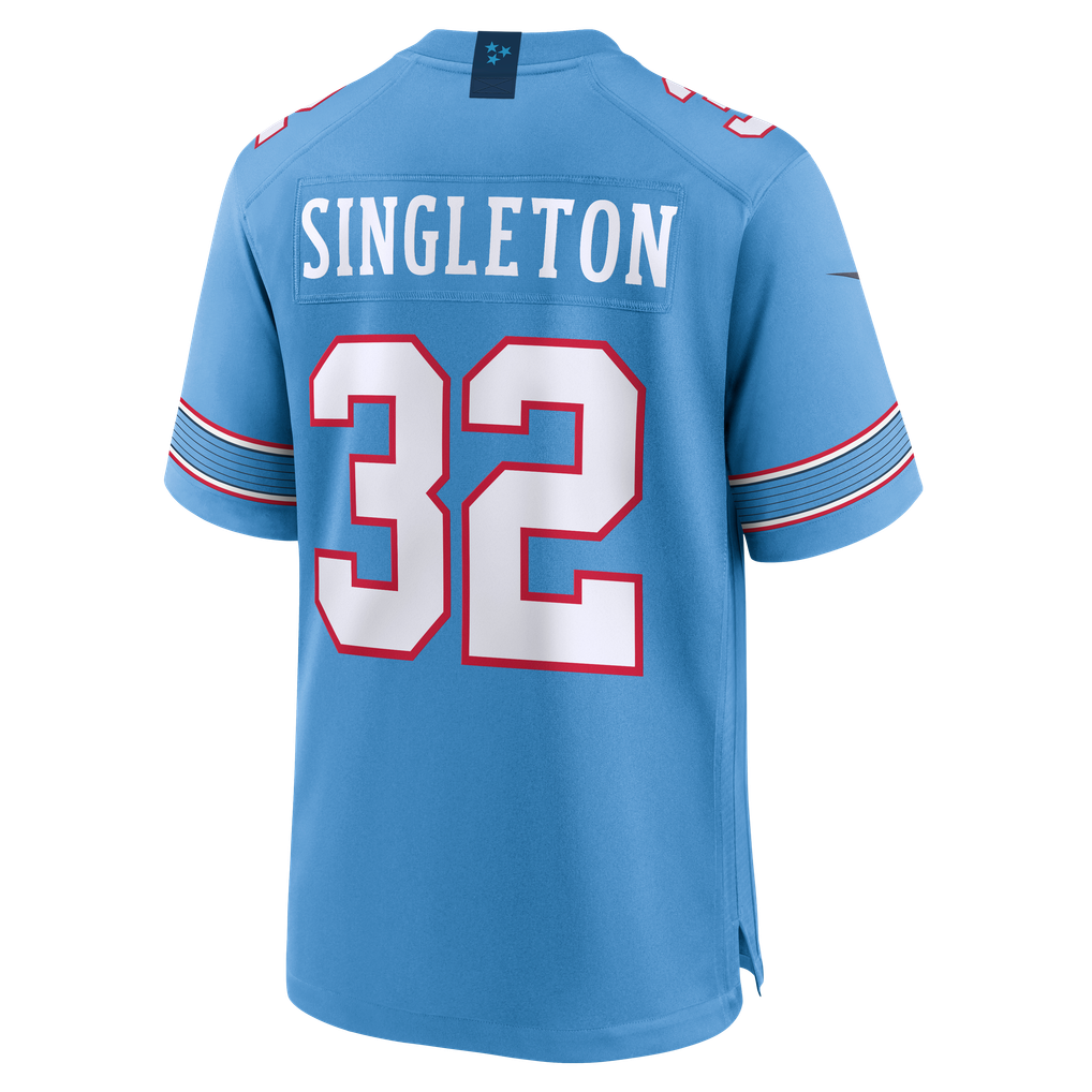 Men's Tennessee Titans Nicholas Singleton Nike Light Blue Team Game Jersey - Image 4