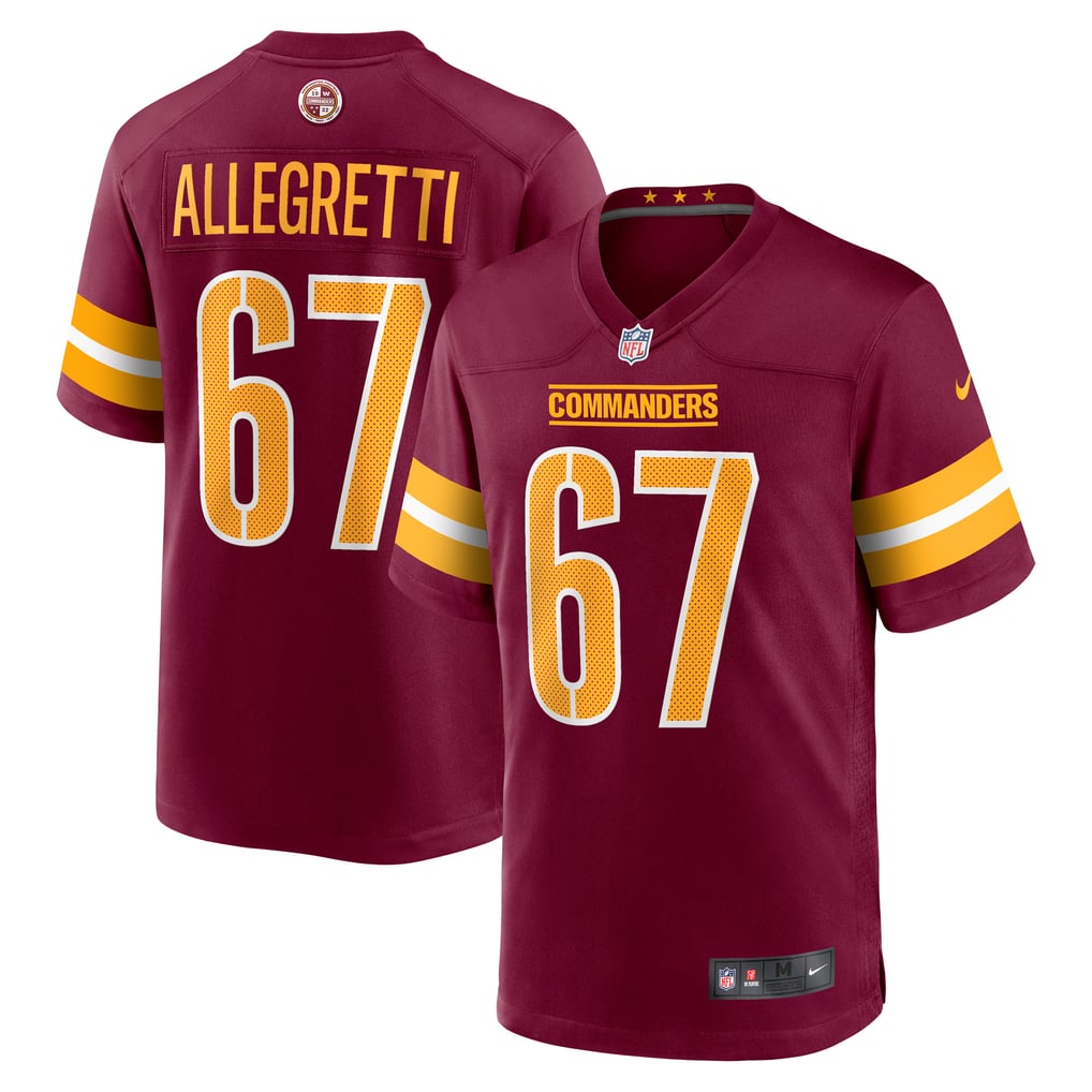 Men's Washington Commanders Nick Allegretti Nike  Burgundy  Game Jersey - Image 2