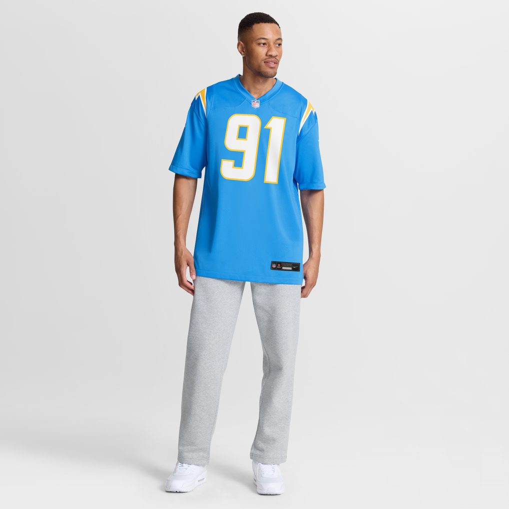 Men's Los Angeles Chargers Nick Barrett Nike Powder Blue Team Game Jersey - Image 3