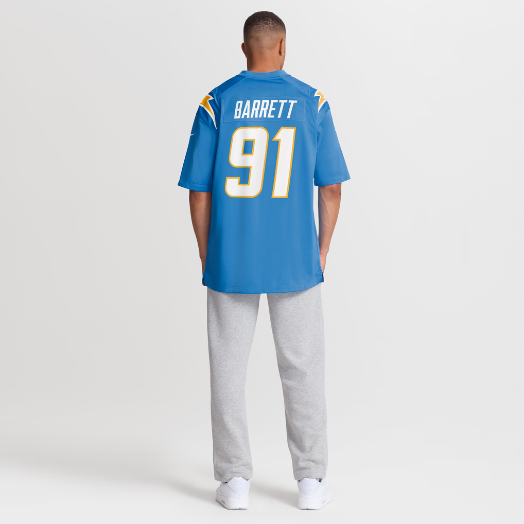 Men's Los Angeles Chargers Nick Barrett Nike Powder Blue Team Game Jersey - Image 4