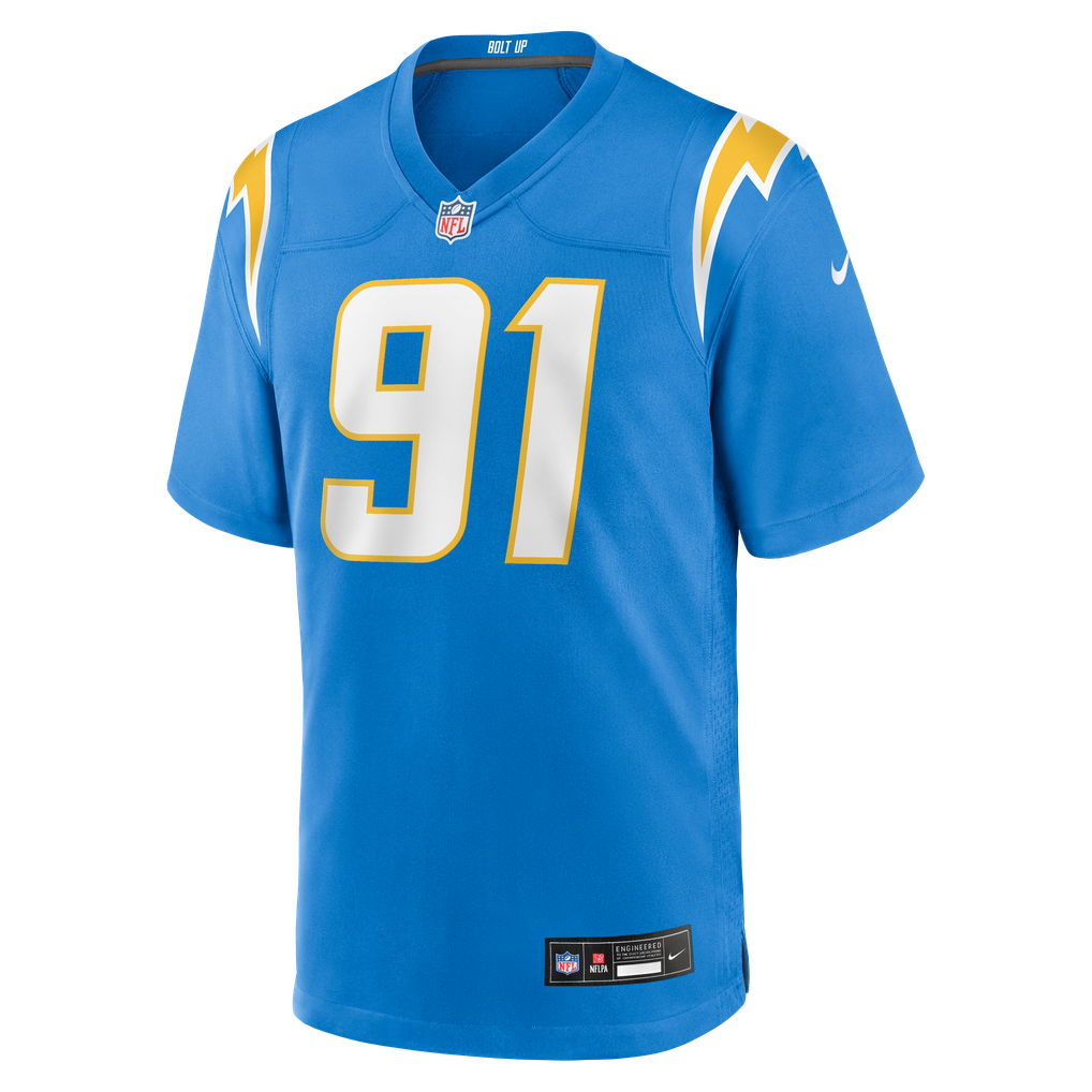 Men's Los Angeles Chargers Nick Barrett Nike Powder Blue Team Game Jersey - Image 5