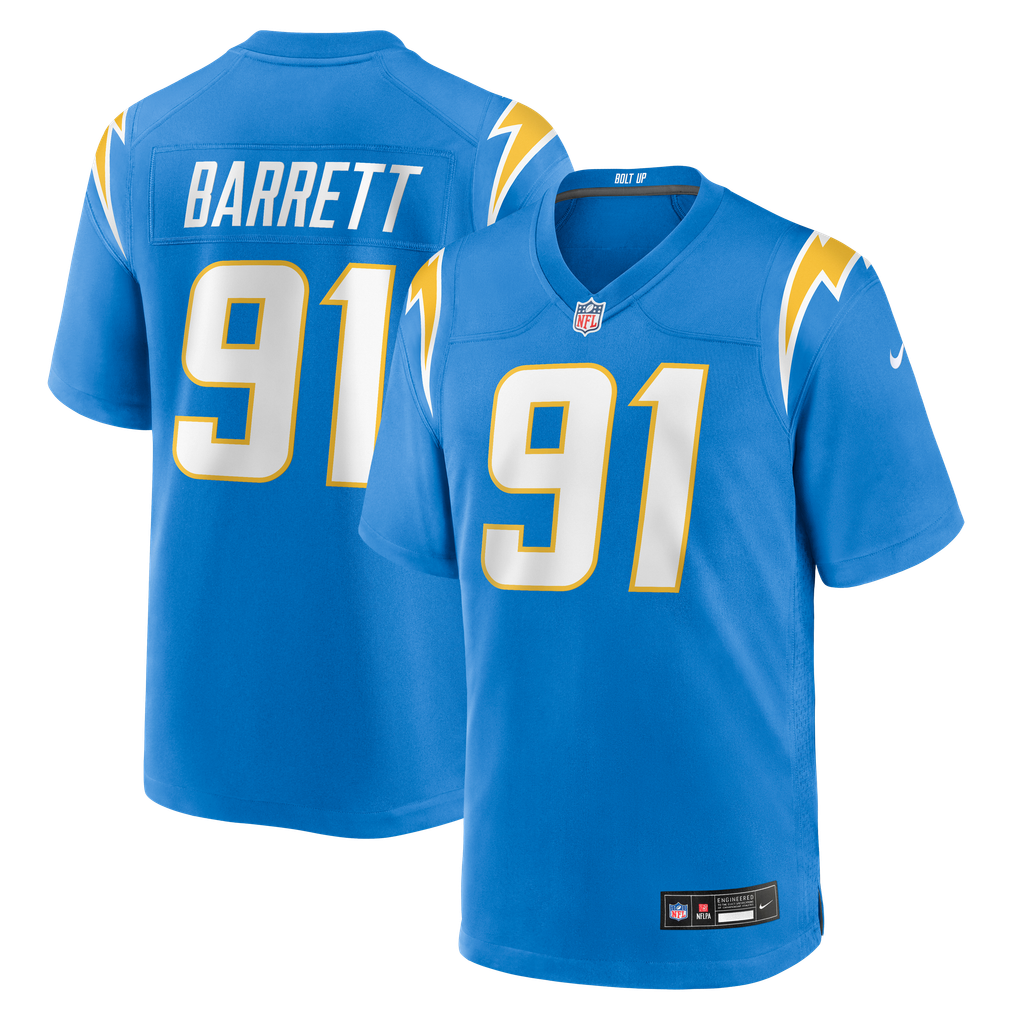 Men's Los Angeles Chargers Nick Barrett Nike Powder Blue Team Game Jersey - Image 1