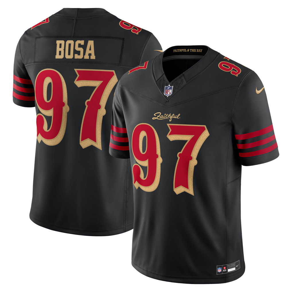 Men's San Francisco 49ers Nick Bosa Nike Black Rivalries Collection Stitched Limited Jersey - Image 2