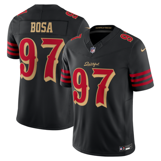 Men's San Francisco 49ers Nick Bosa Nike Black Rivalries Collection Stitched Limited Jersey - Image 1