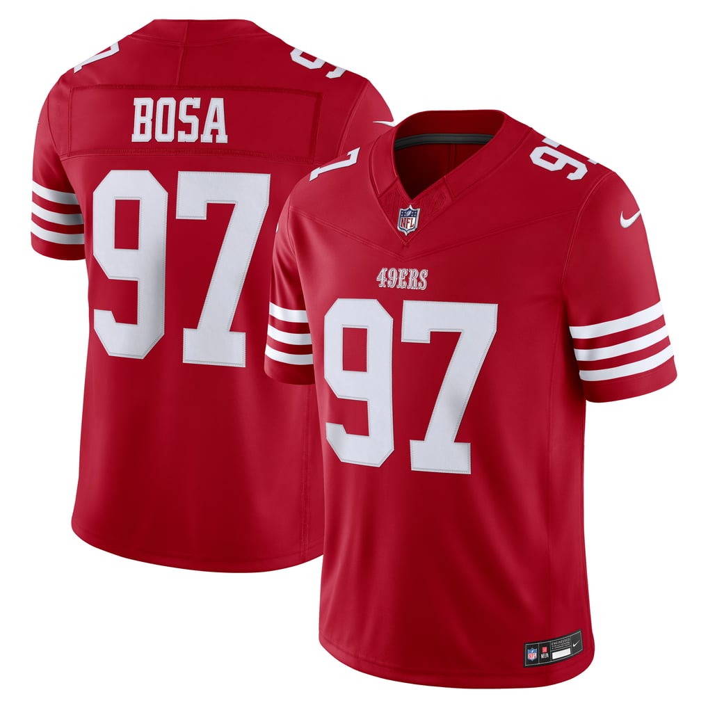 Men's San Francisco 49ers Nick Bosa Nike Scarlet Team Vapor F.U.S.E. Stitched Limited Jersey - Image 2