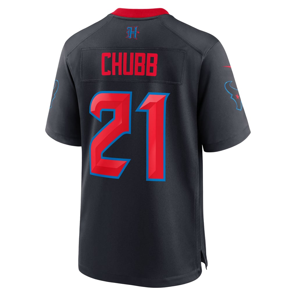 Men's Houston Texans Nick Chubb Nike  Navy Alternate 2 Game Jersey - Image 4