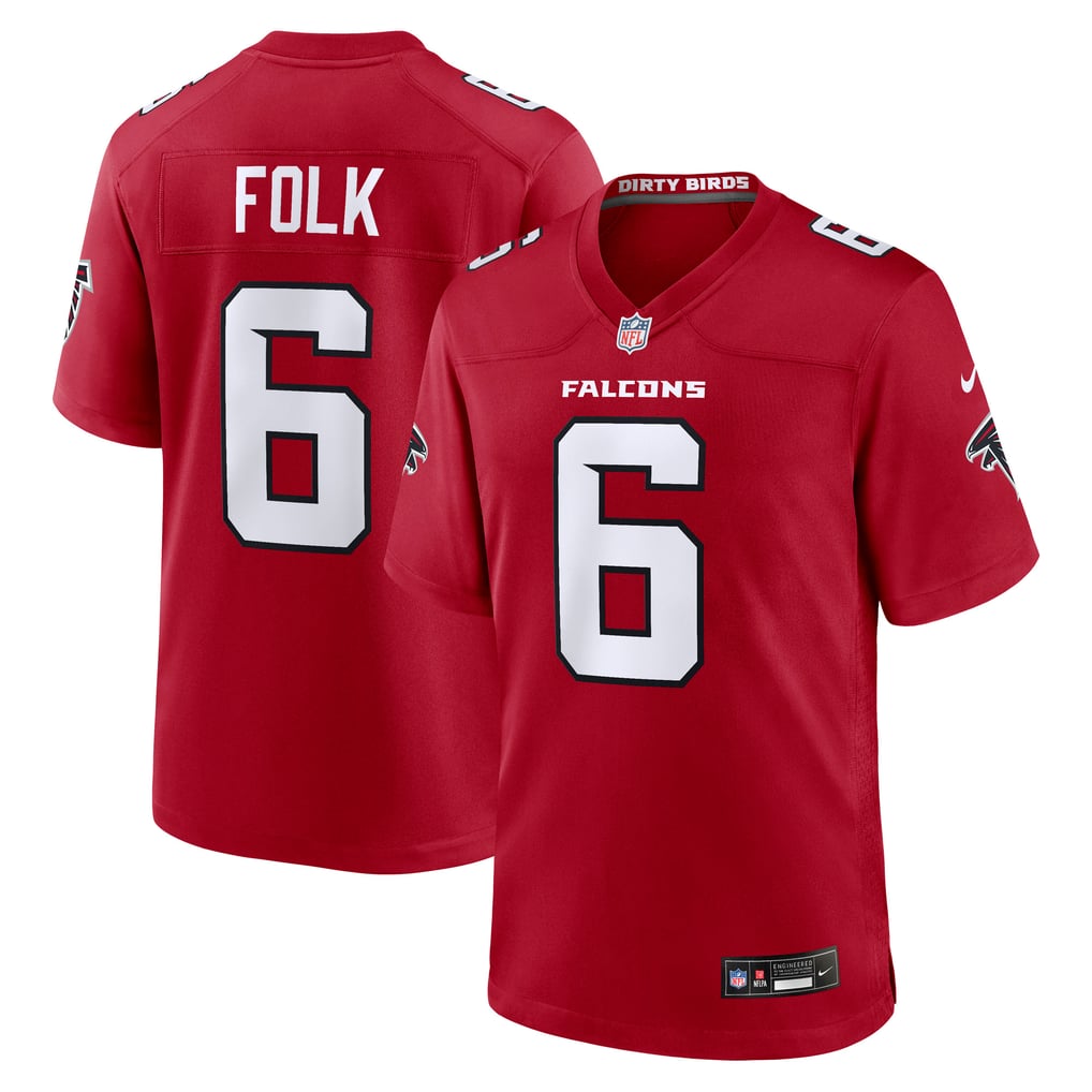Men's Atlanta Falcons Nick Folk Nike Red Team Game Jersey