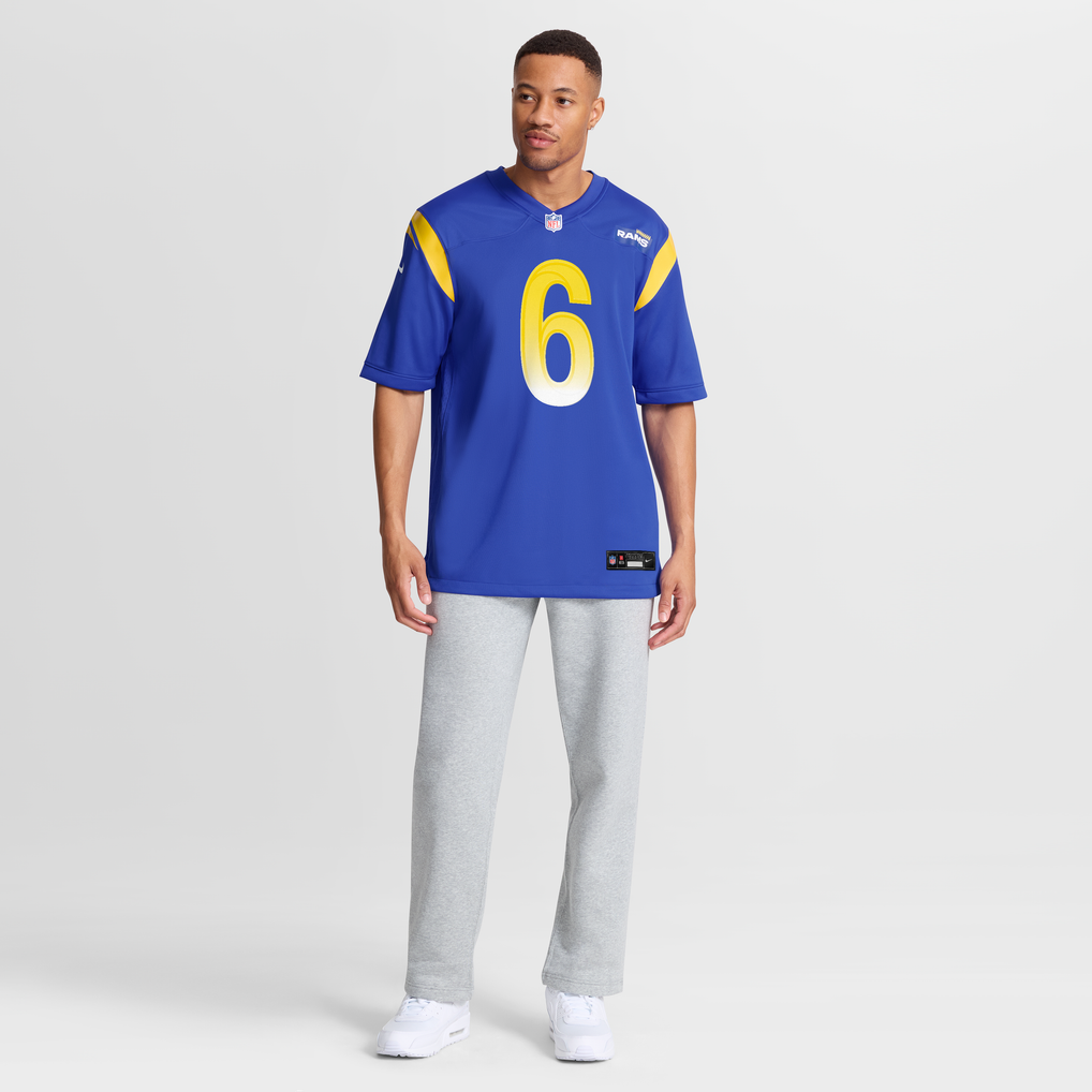 Men's Los Angeles Rams Nick Hampton Nike  Royal Team Game Jersey - Image 8