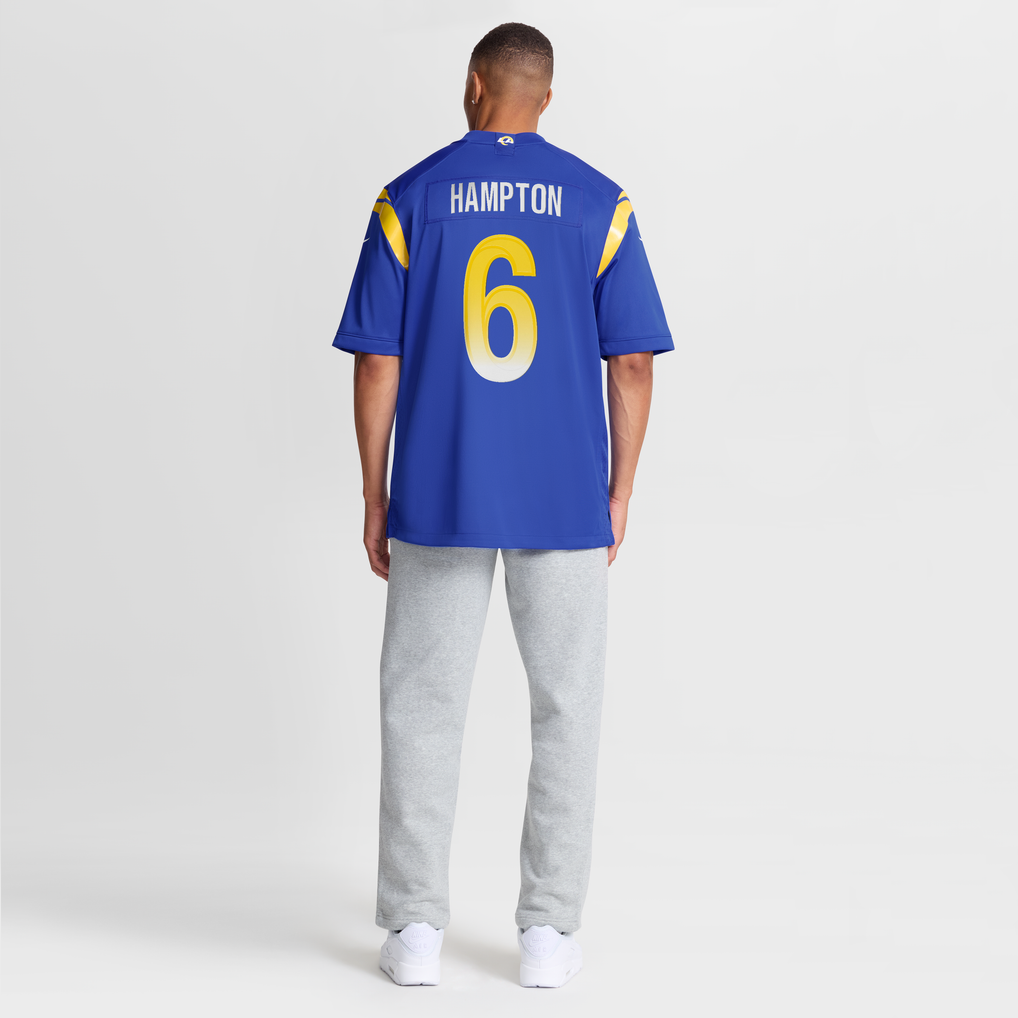 Men's Los Angeles Rams Nick Hampton Nike  Royal Team Game Jersey - Image 9