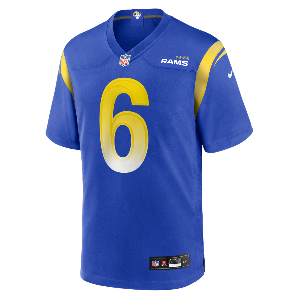 Men's Los Angeles Rams Nick Hampton Nike  Royal Team Game Jersey - Image 3