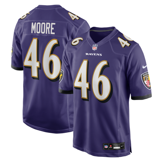 Men's Baltimore Ravens Nick Moore Nike Purple Game Jersey