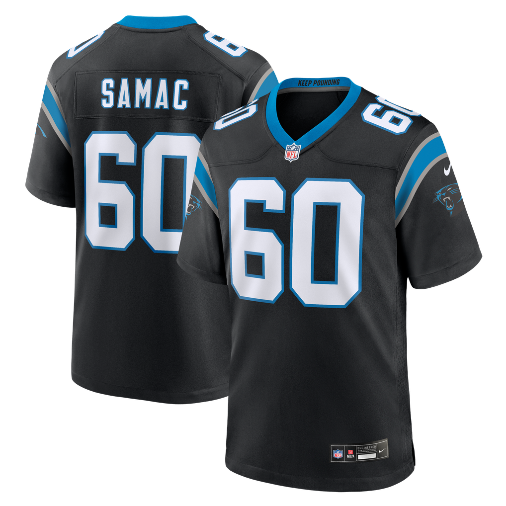 Men's Carolina Panthers Nick Samac Nike Black Team Game Jersey - Image 1