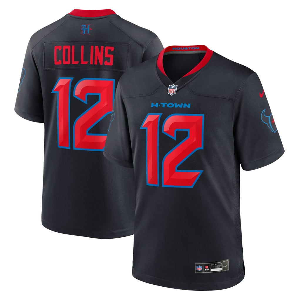 Men's Houston Texans Nico Collins Nike  Navy 2nd Alternate Game Jersey - Image 2