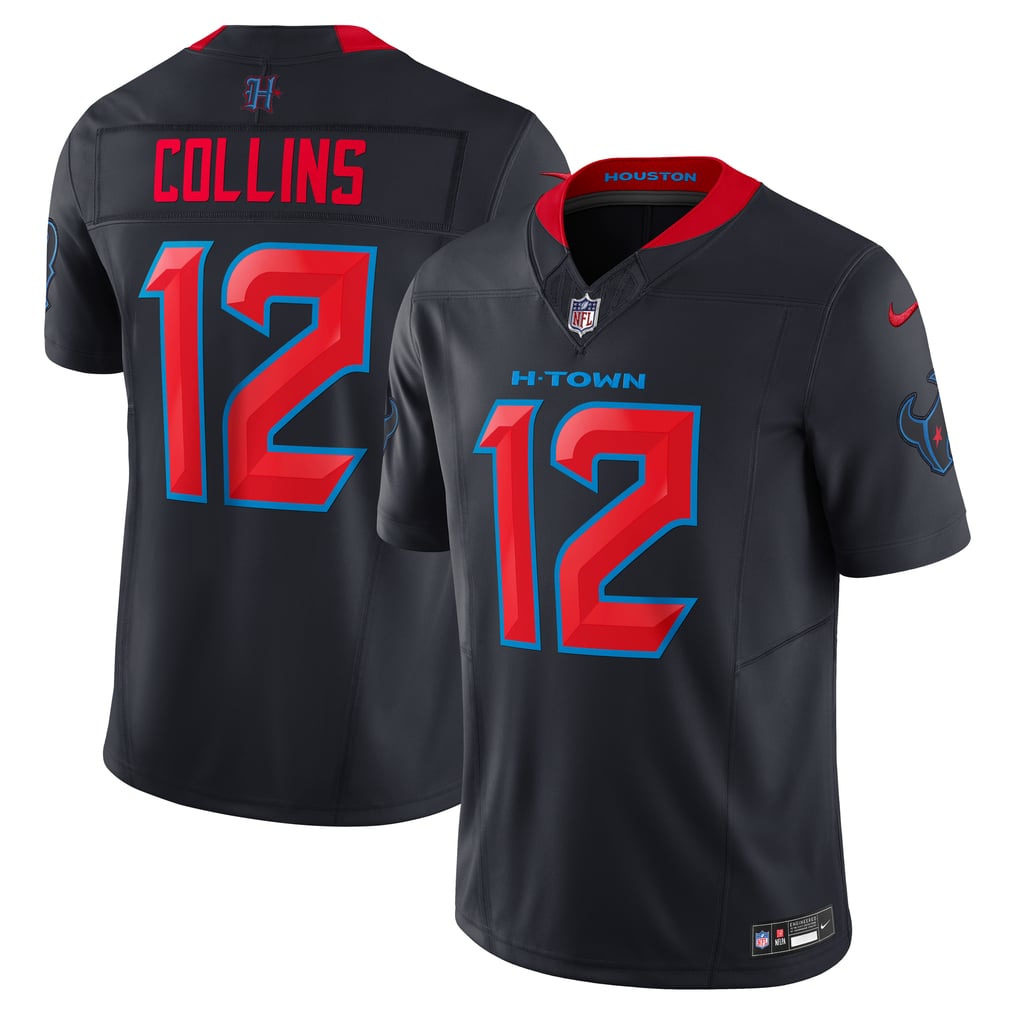 Men's Houston Texans Nico Collins Nike Navy Alternate 2 Vapor F.U.S.E. Limited Jersey - Image 1