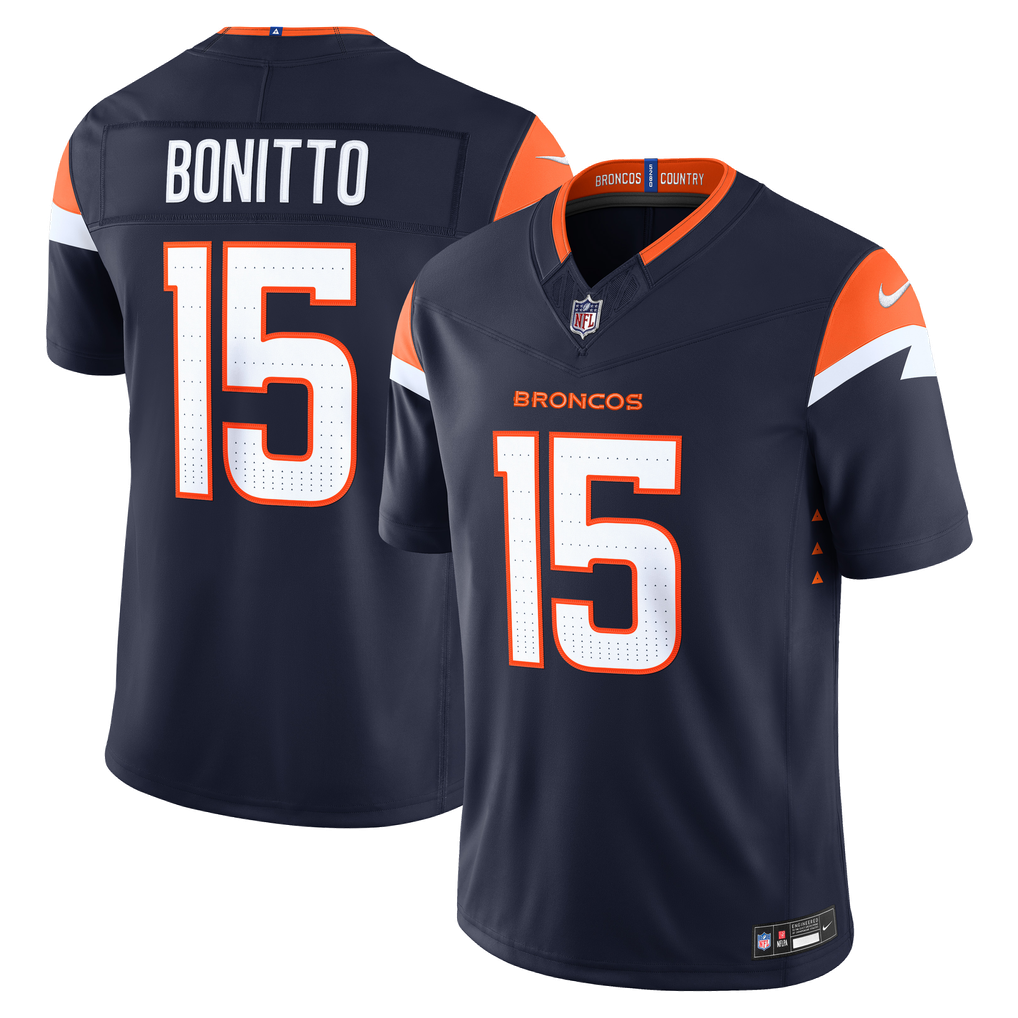 Men's Denver Broncos Nik Bonitto Nike Navy Alternate Vapor F.U.S.E. Stitched Limited Jersey - Image 2