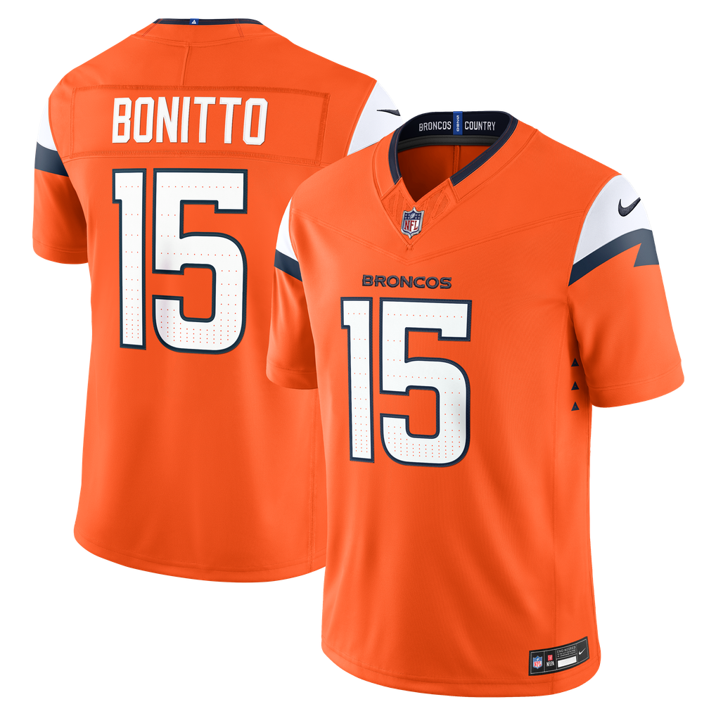 Men's Denver Broncos Nik Bonitto Nike Orange Team Vapor F.U.S.E. Stitched Limited Jersey - Image 1