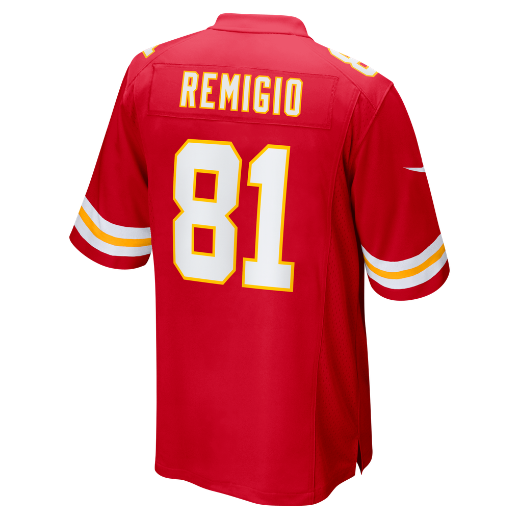Men's Kansas City Chiefs Nikko Remigio Nike  Red Team Game Jersey - Image 4
