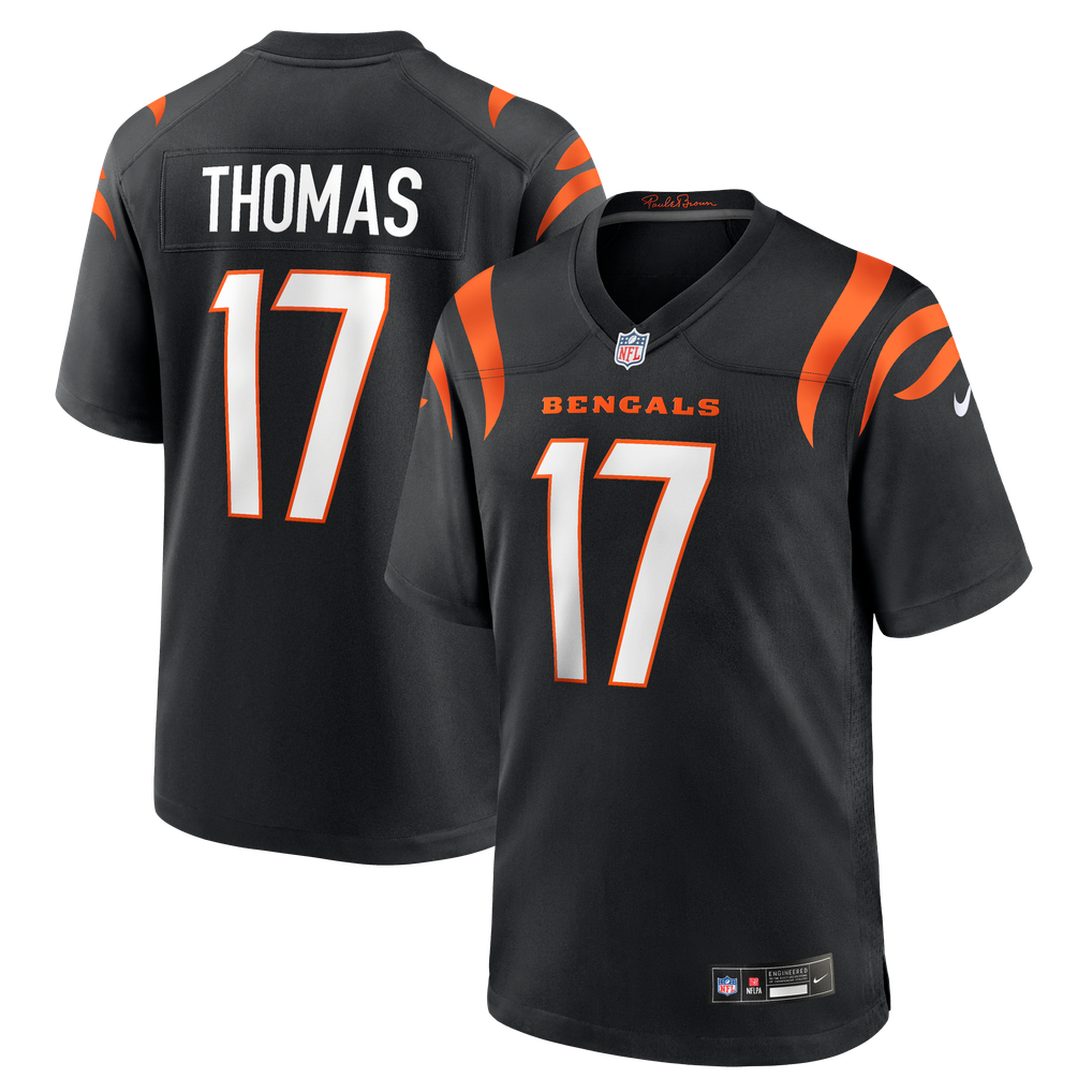 Men's Cincinnati Bengals Noah Thomas Nike Black Team Game Jersey - Image 2