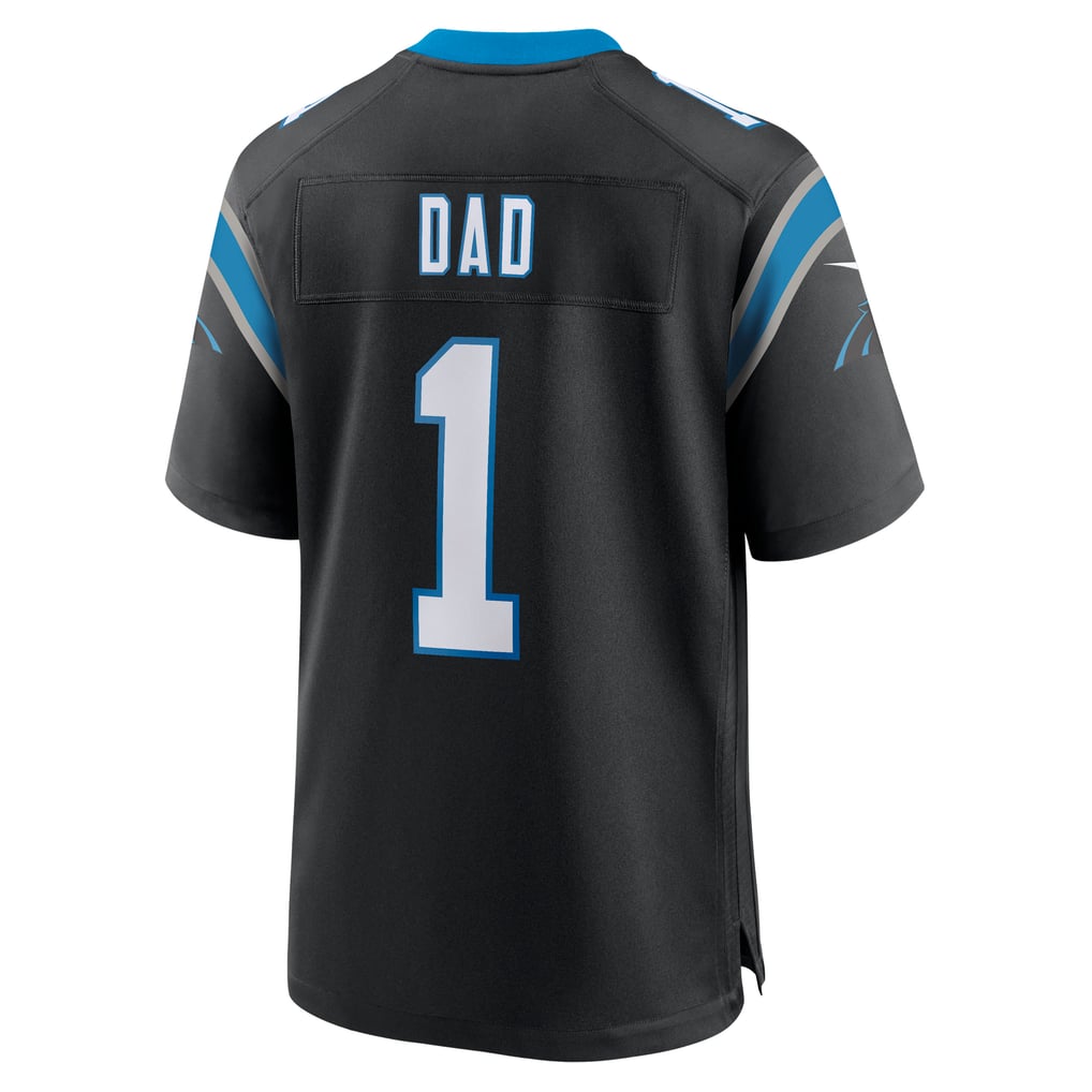 Men's Carolina Panthers Number 1 Dad Nike Black Game Jersey - Image 4