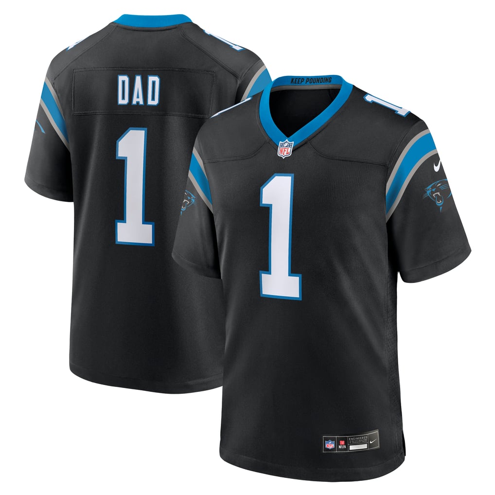Men's Carolina Panthers Number 1 Dad Nike Black Game Jersey - Image 1