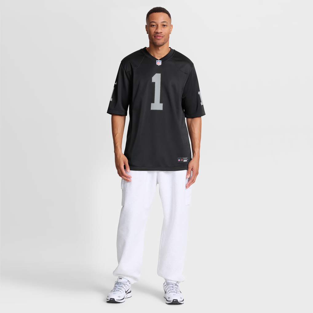 Men's Las Vegas Raiders Number 1 Dad Nike Black Game Jersey - Image 8