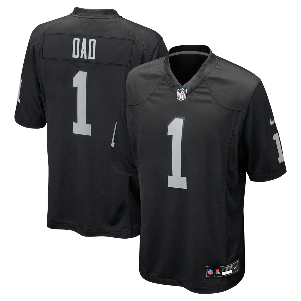 Men's Las Vegas Raiders Number 1 Dad Nike Black Game Jersey - Image 1