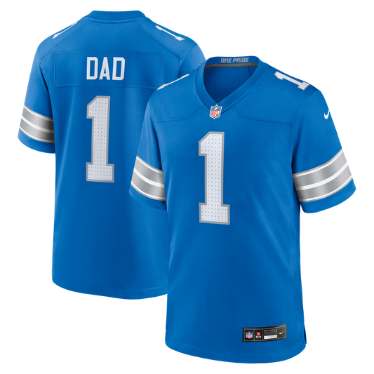 Men's Detroit Lions Number 1 Dad Nike Blue Game Jersey - Image 1