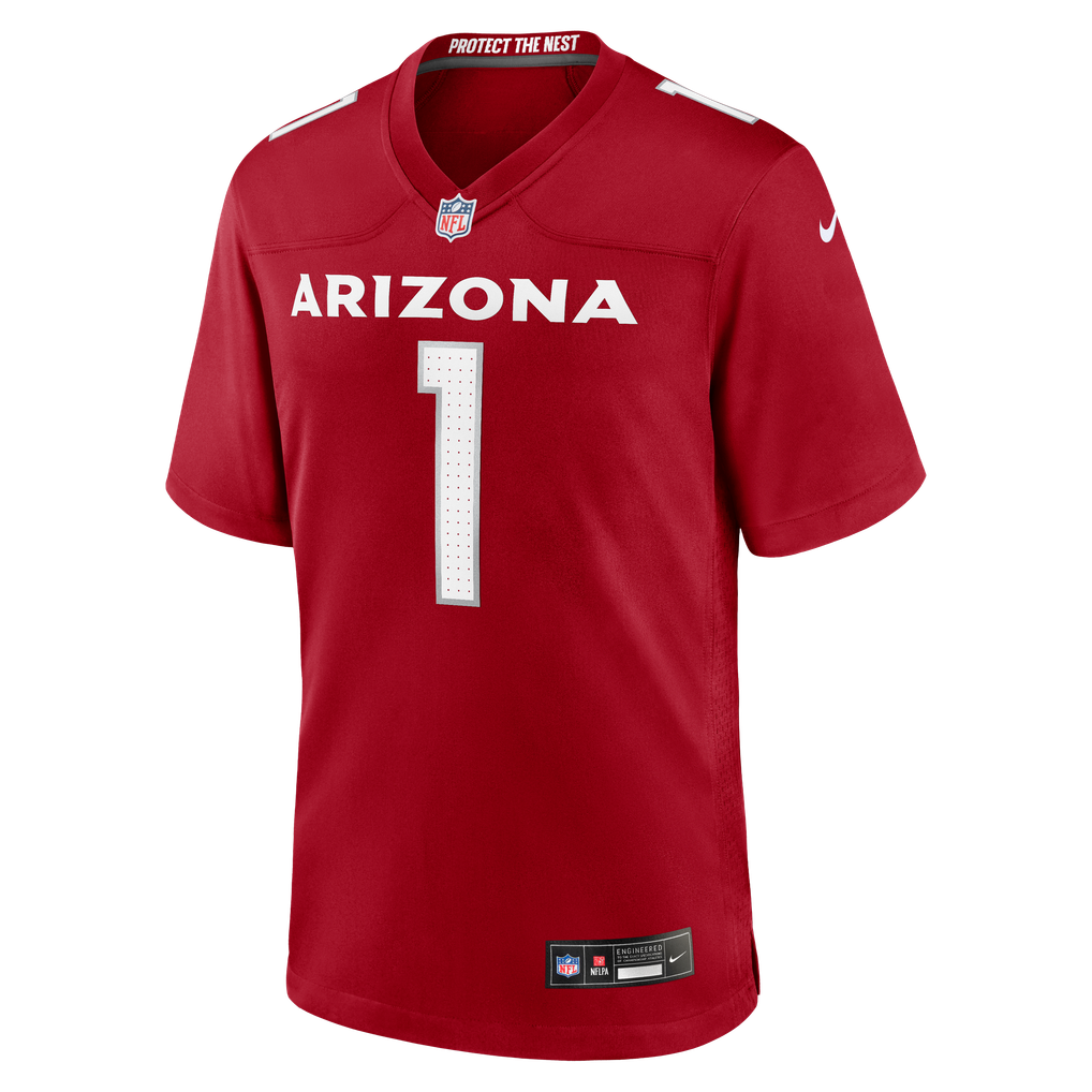 Men's Arizona Cardinals Number 1 Dad Nike Cardinal Game Jersey - Image 3