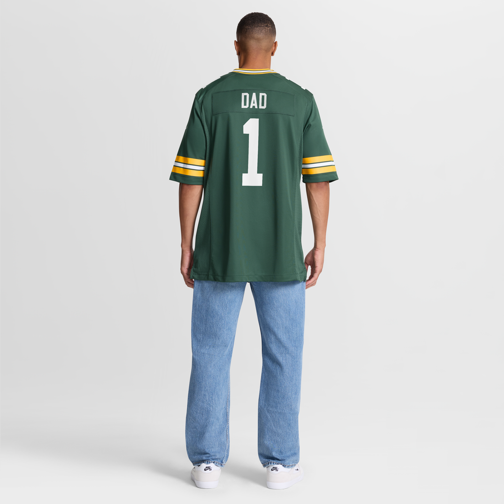 Men's Green Bay Packers Number 1 Dad Nike Green Game Jersey - Image 9