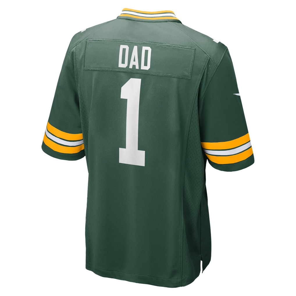 Men's Green Bay Packers Number 1 Dad Nike Green Game Jersey - Image 4