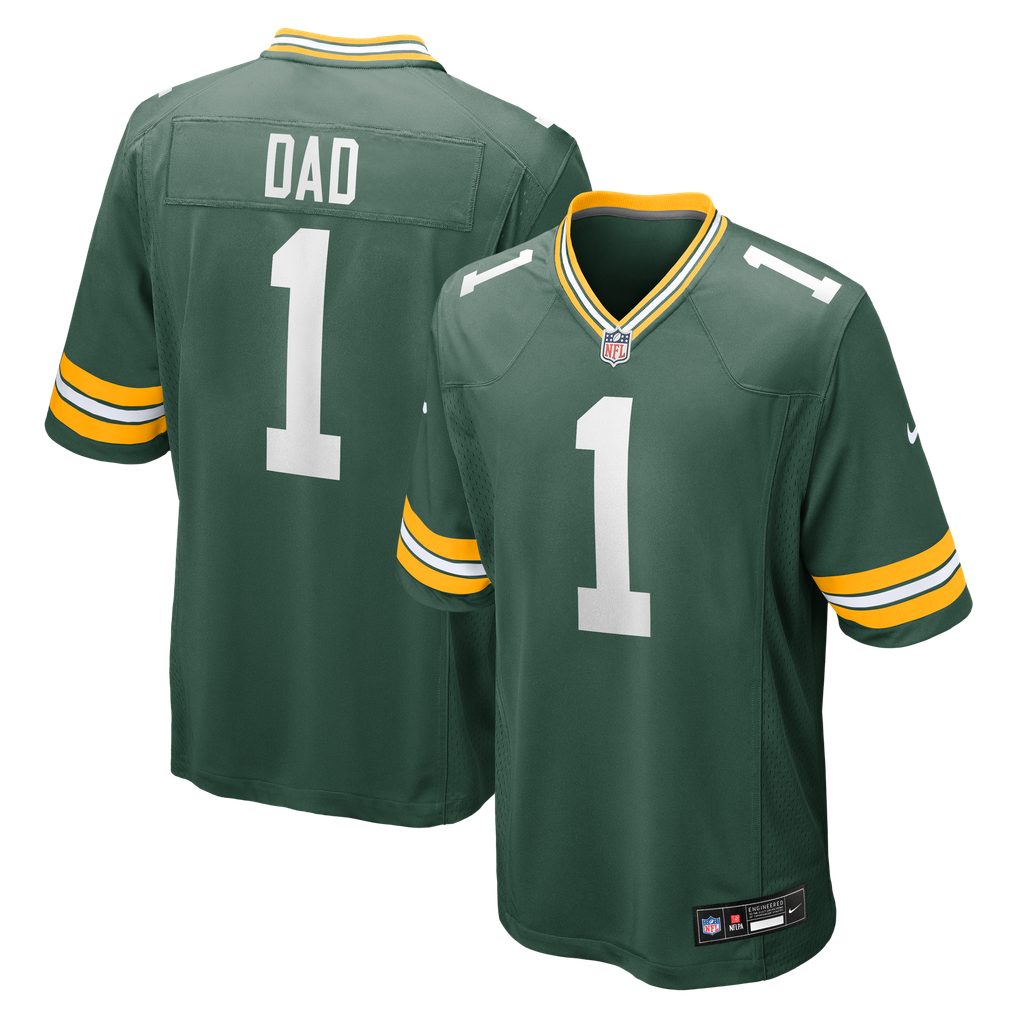 Men's Green Bay Packers Number 1 Dad Nike Green Game Jersey - Image 1