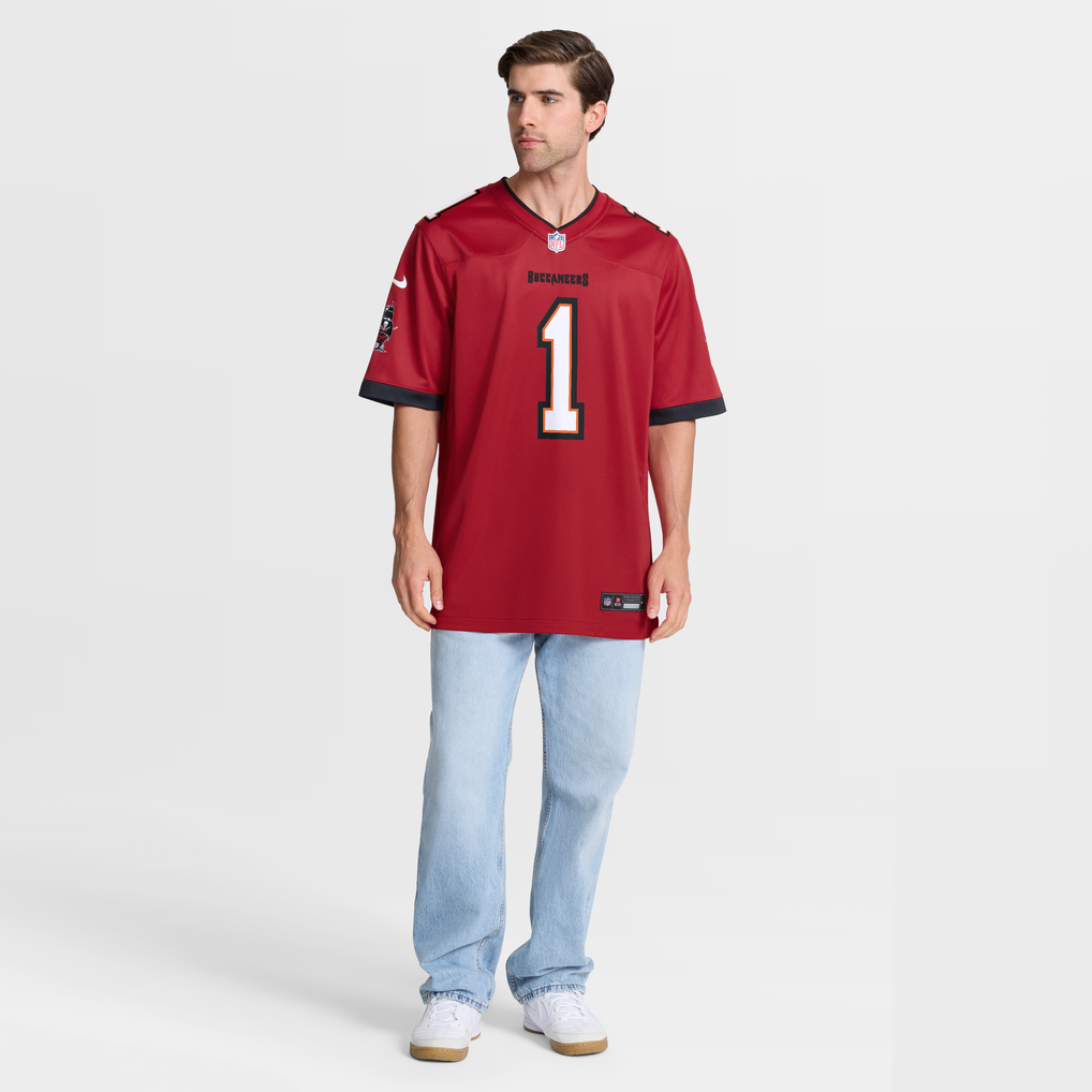 Men's Tampa Bay Buccaneers Number 1 Dad Nike Red Game Jersey - Image 8
