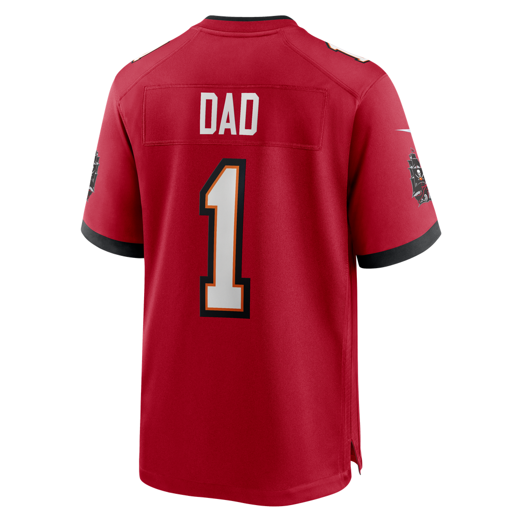 Men's Tampa Bay Buccaneers Number 1 Dad Nike Red Game Jersey - Image 4