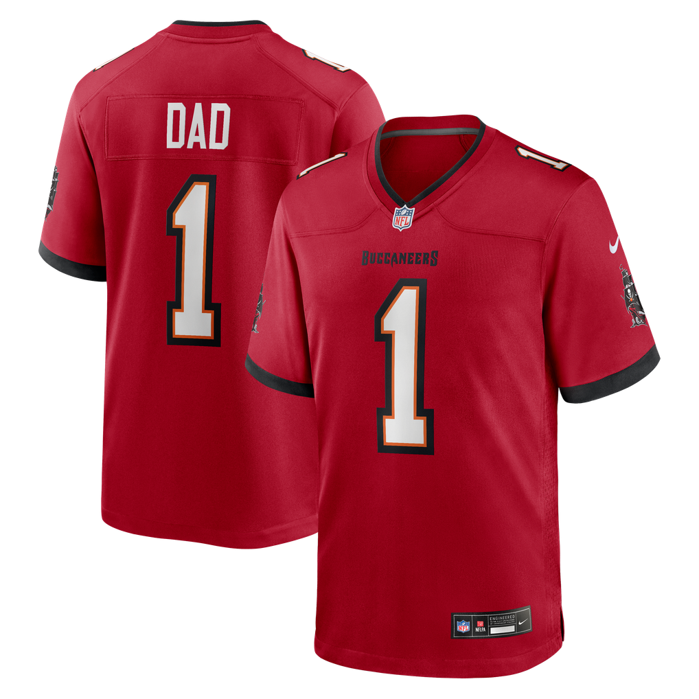 Men's Tampa Bay Buccaneers Number 1 Dad Nike Red Game Jersey - Image 1