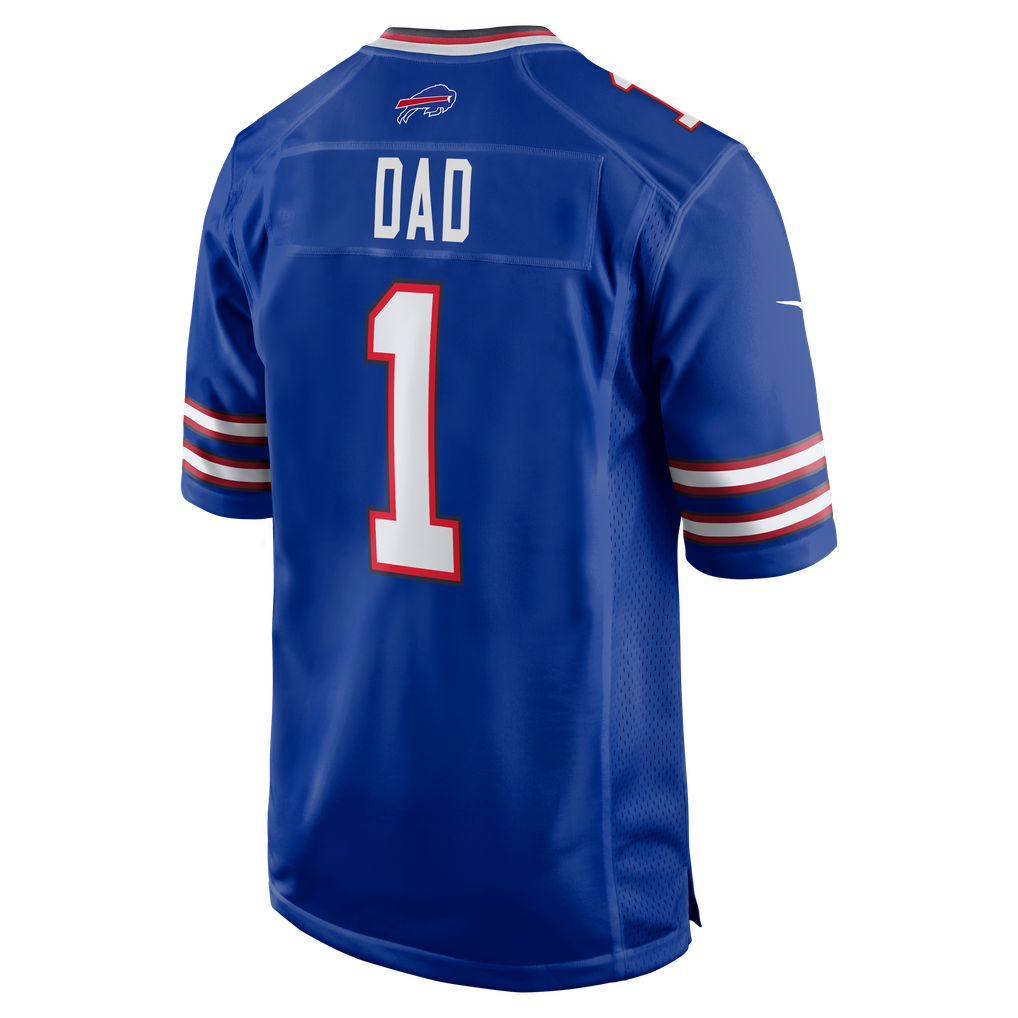 Men's Buffalo Bills Number 1 Dad Nike Royal Game Jersey - Image 4