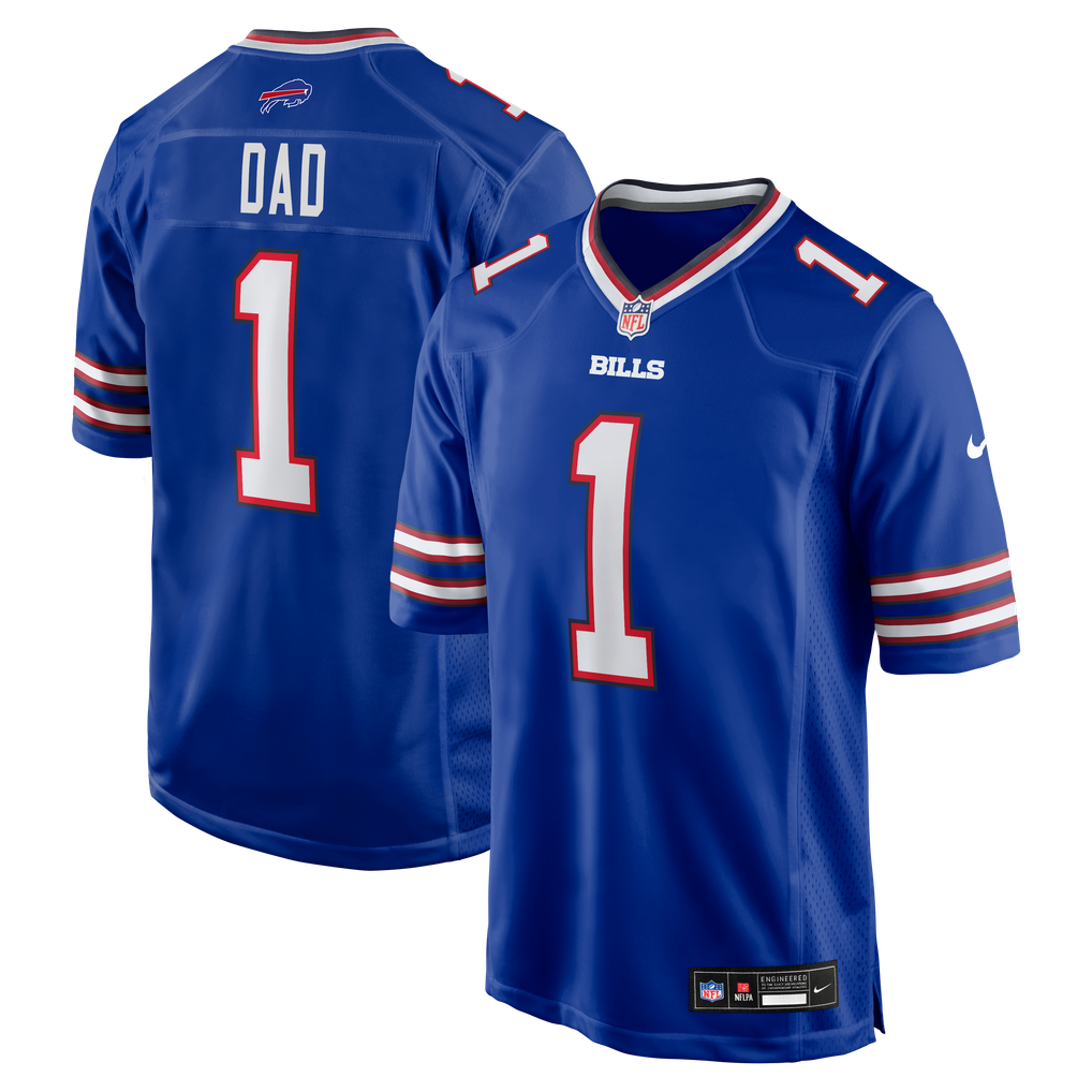 Men's Buffalo Bills Number 1 Dad Nike Royal Game Jersey - Image 1