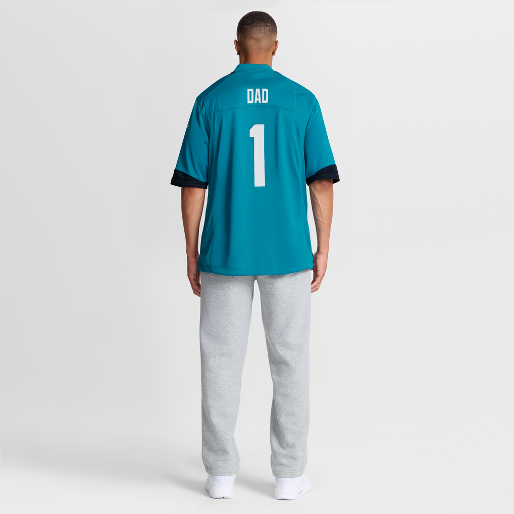 Men's Jacksonville Jaguars Number 1 Dad Nike Teal Game Jersey - Image 9