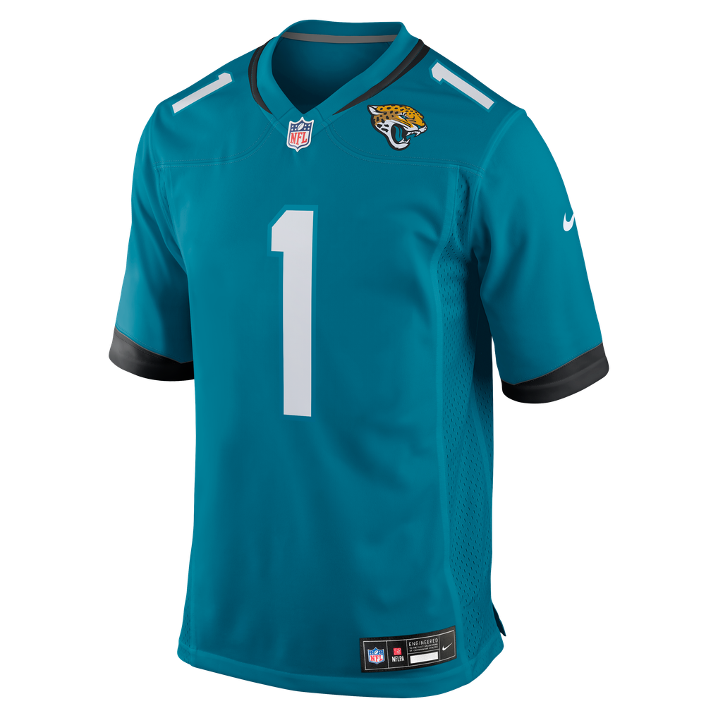 Men's Jacksonville Jaguars Number 1 Dad Nike Teal Game Jersey - Image 3