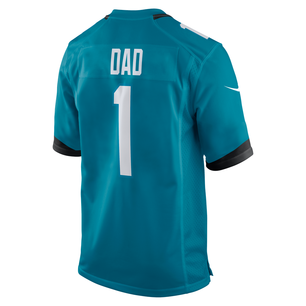 Men's Jacksonville Jaguars Number 1 Dad Nike Teal Game Jersey - Image 4