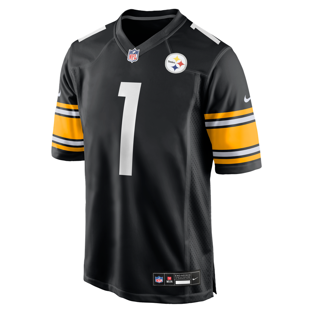 Men's Pittsburgh Steelers Number 1 Groom Nike Black Game Jersey - Image 3