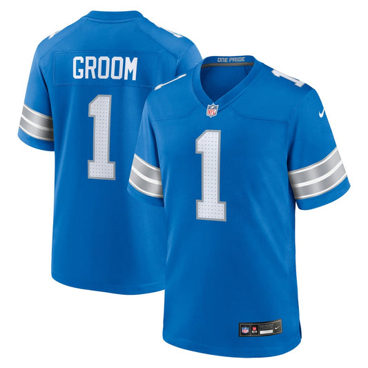 Men's Detroit Lions Number 1 Groom Nike Blue Game Jersey - Image 1