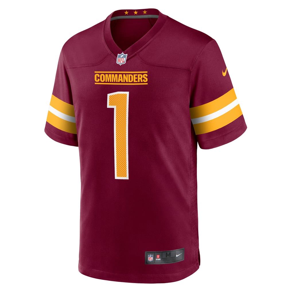 Men's Washington Commanders Number 1 Groom Nike Burgundy Game Jersey - Image 3