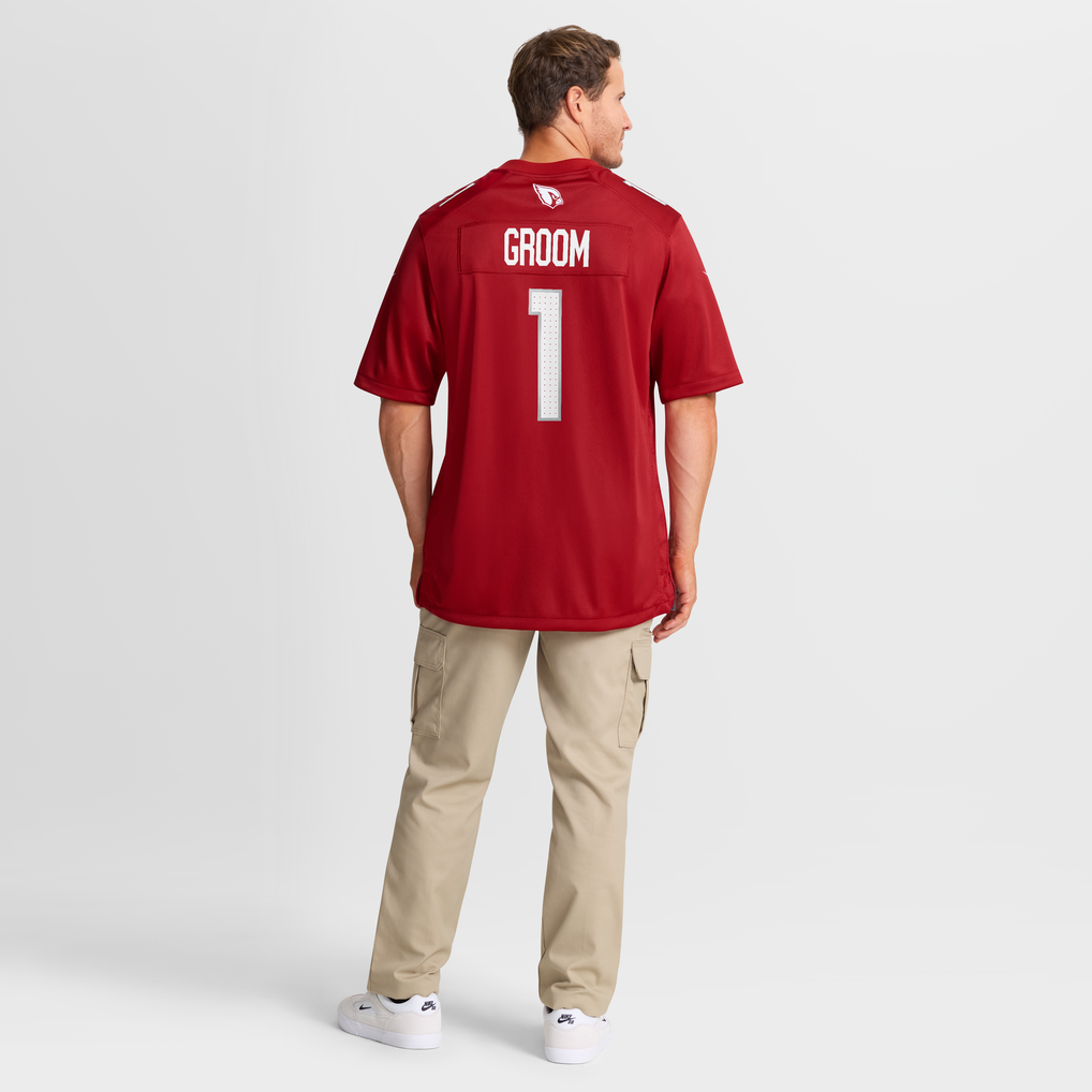 Men's Arizona Cardinals Number 1 Groom Nike Cardinal Game Jersey - Image 9