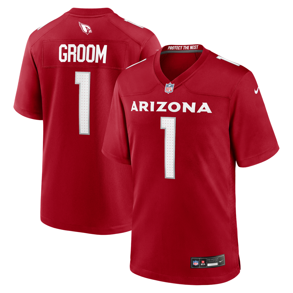 Men's Arizona Cardinals Number 1 Groom Nike Cardinal Game Jersey - Image 2