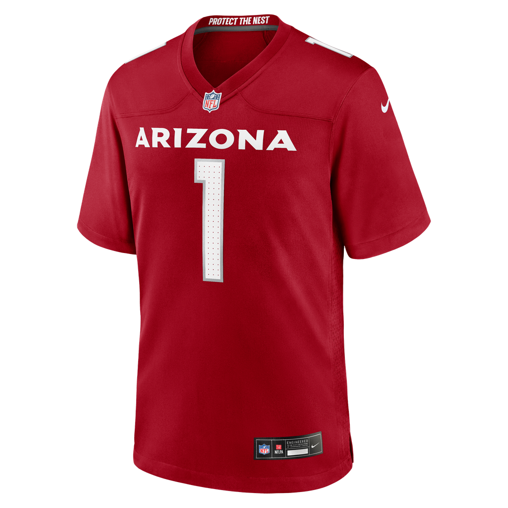 Men's Arizona Cardinals Number 1 Groom Nike Cardinal Game Jersey - Image 3