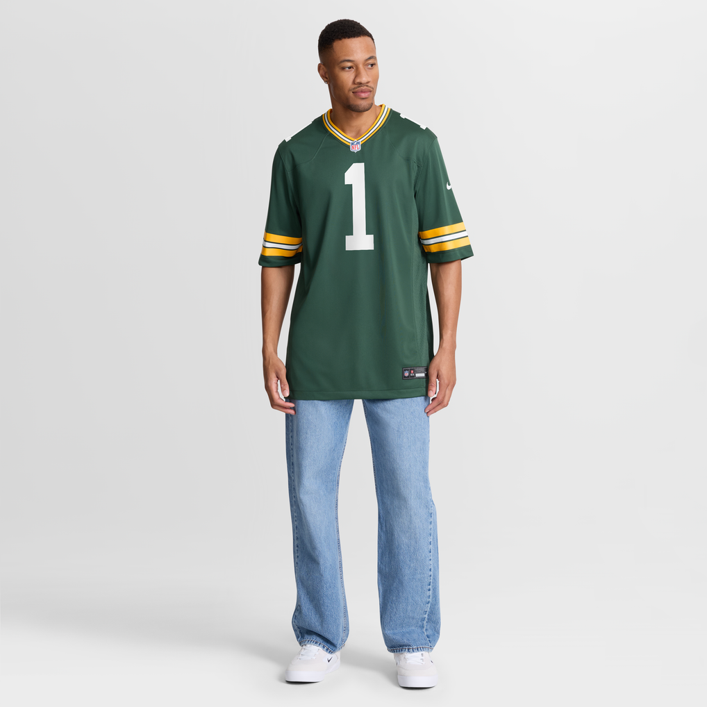 Men's Green Bay Packers Number 1 Groom Nike Green Game Jersey - Image 8